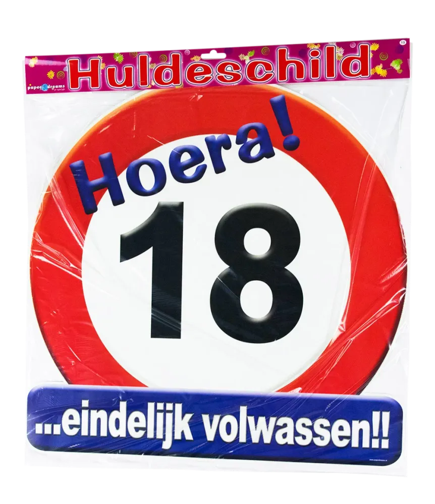 Huldeschild - 18 jaar