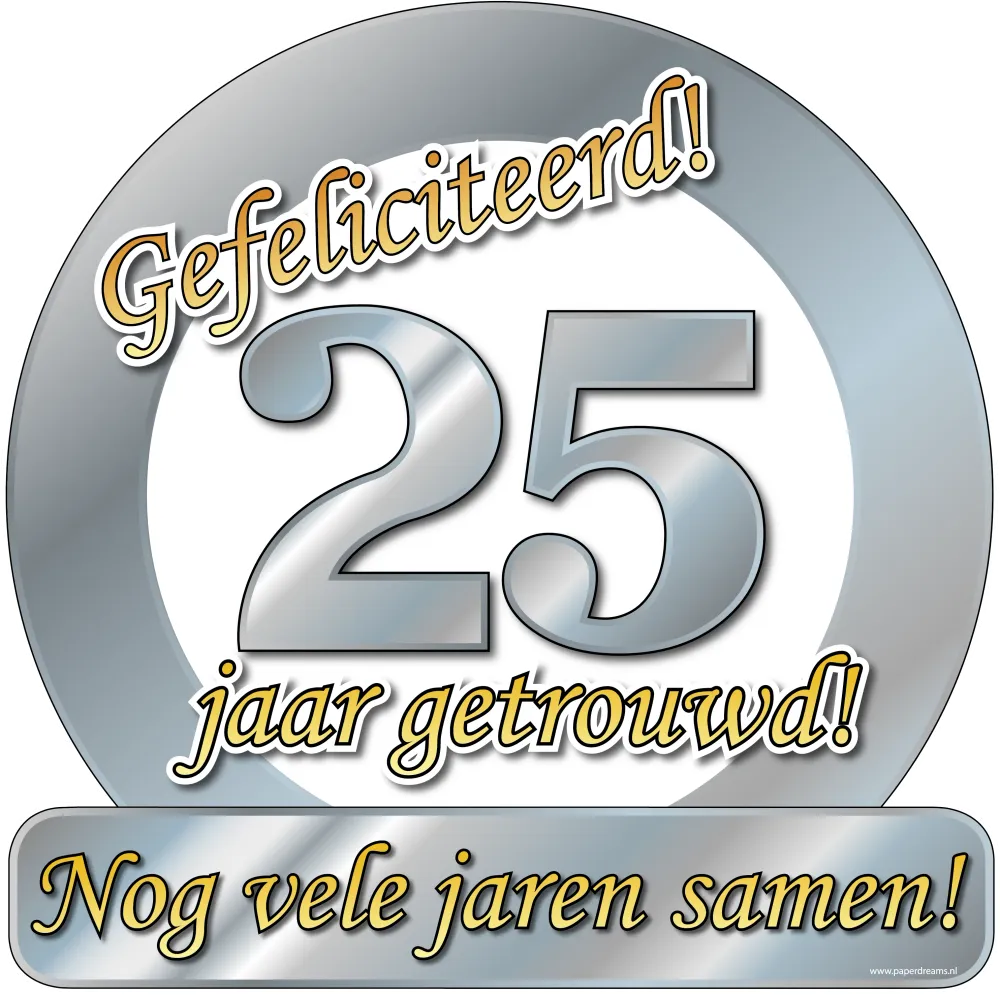 Huldeschild - Special - 25 jaar getrouwd