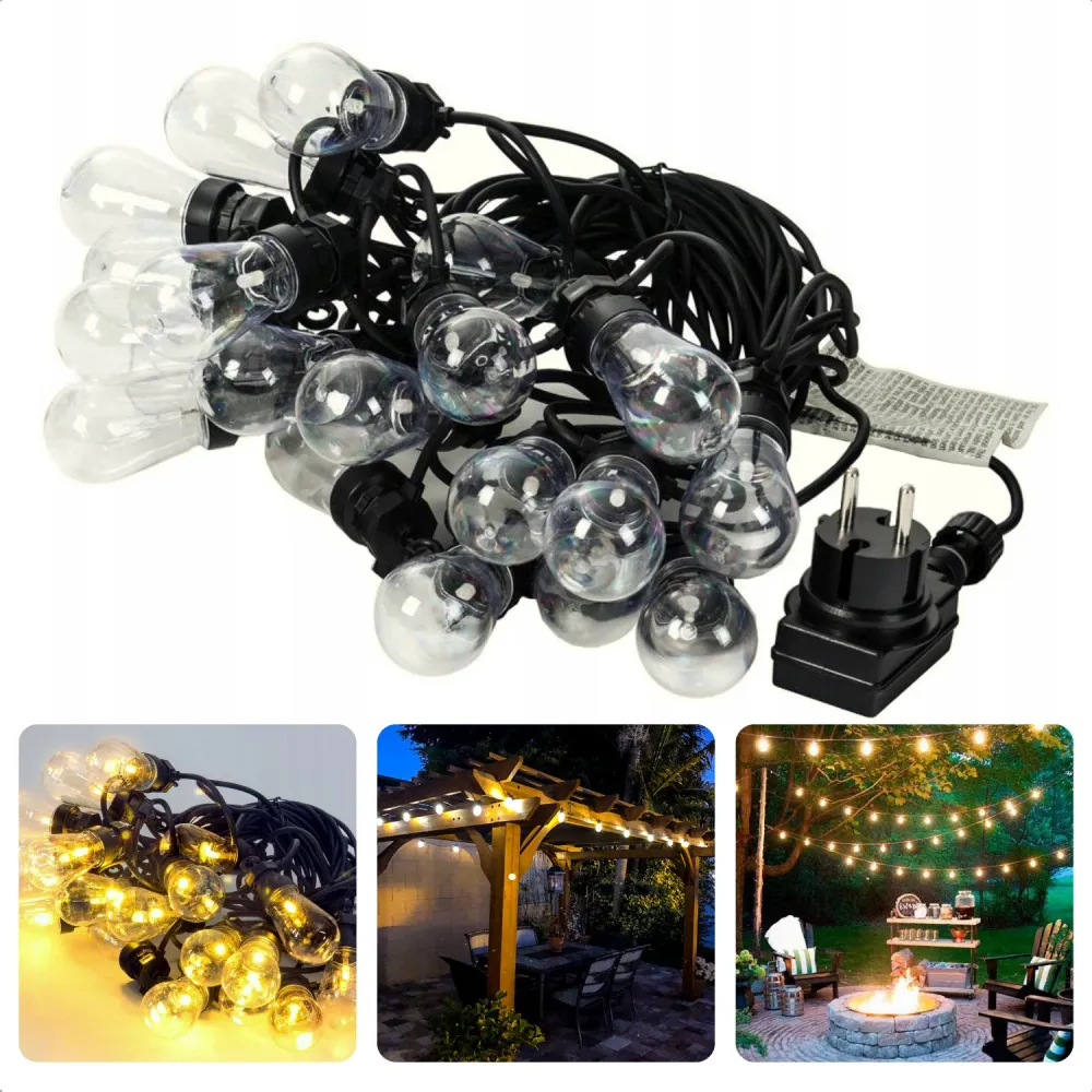 Cheqo® Feestverlichting - 20 LED-lampen - 5.5x4cm - Warm Wit - Heldere Verlichting - Binnen/Buiten - 50cm Afstand - 3m Aan...