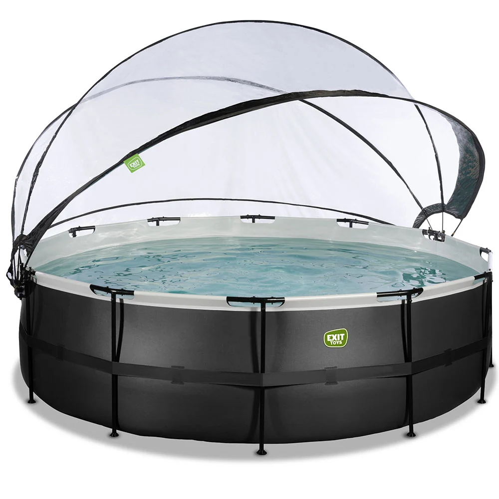 EXIT Black pool 488x122 sand filter, dome and ladder - black