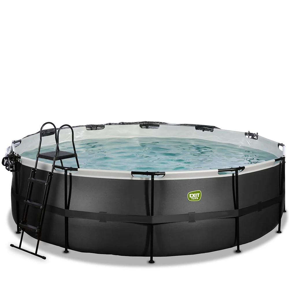 EXIT Black pool 488x122 sand filter, dome and ladder - black