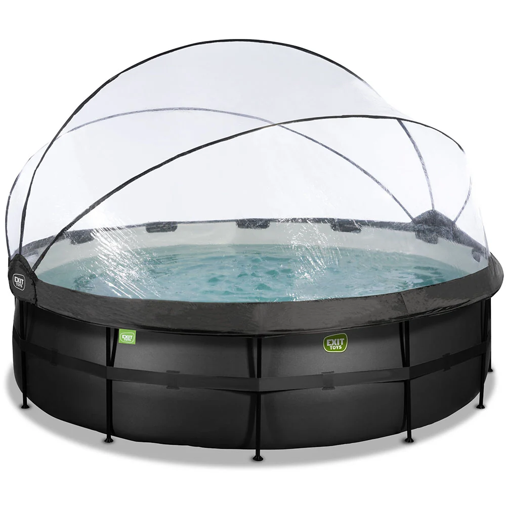 EXIT Black pool 488x122 sand filter, dome and ladder - black