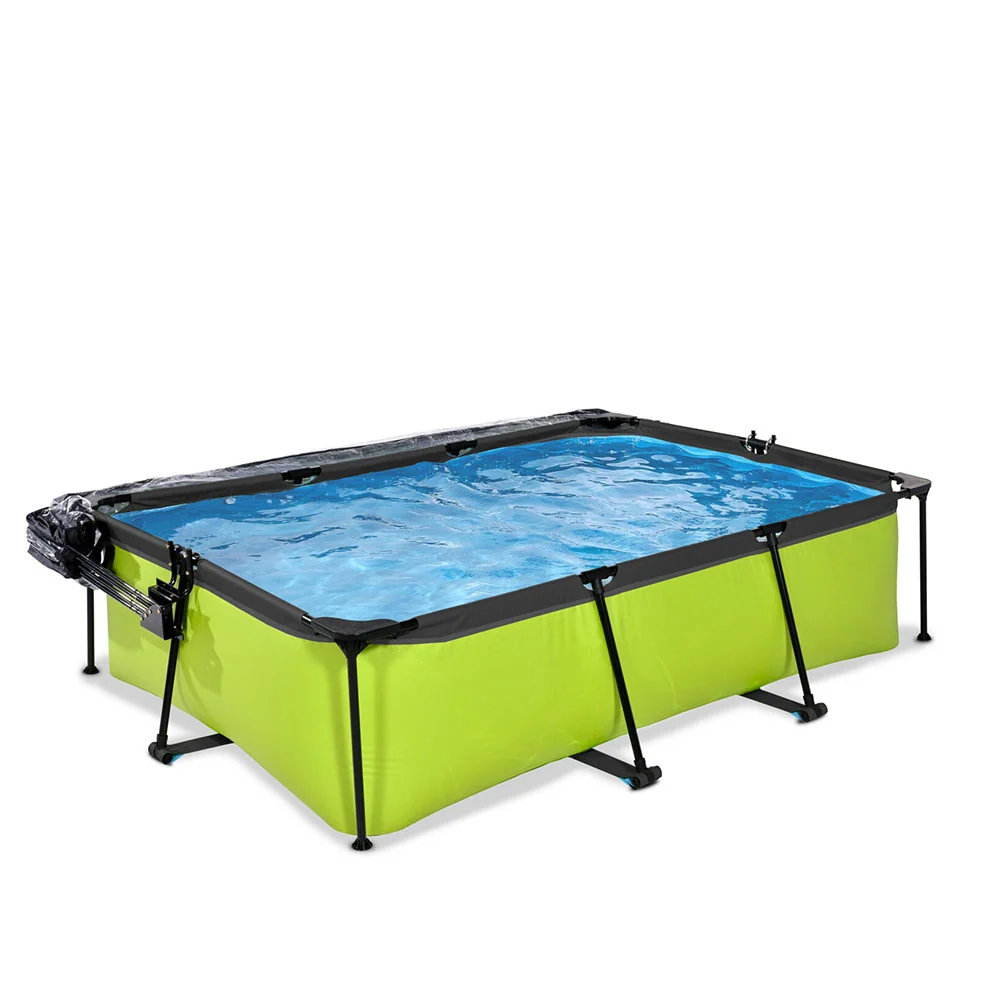 EXIT Lime pool 220x150x65 filter pump and cover - mosgroen