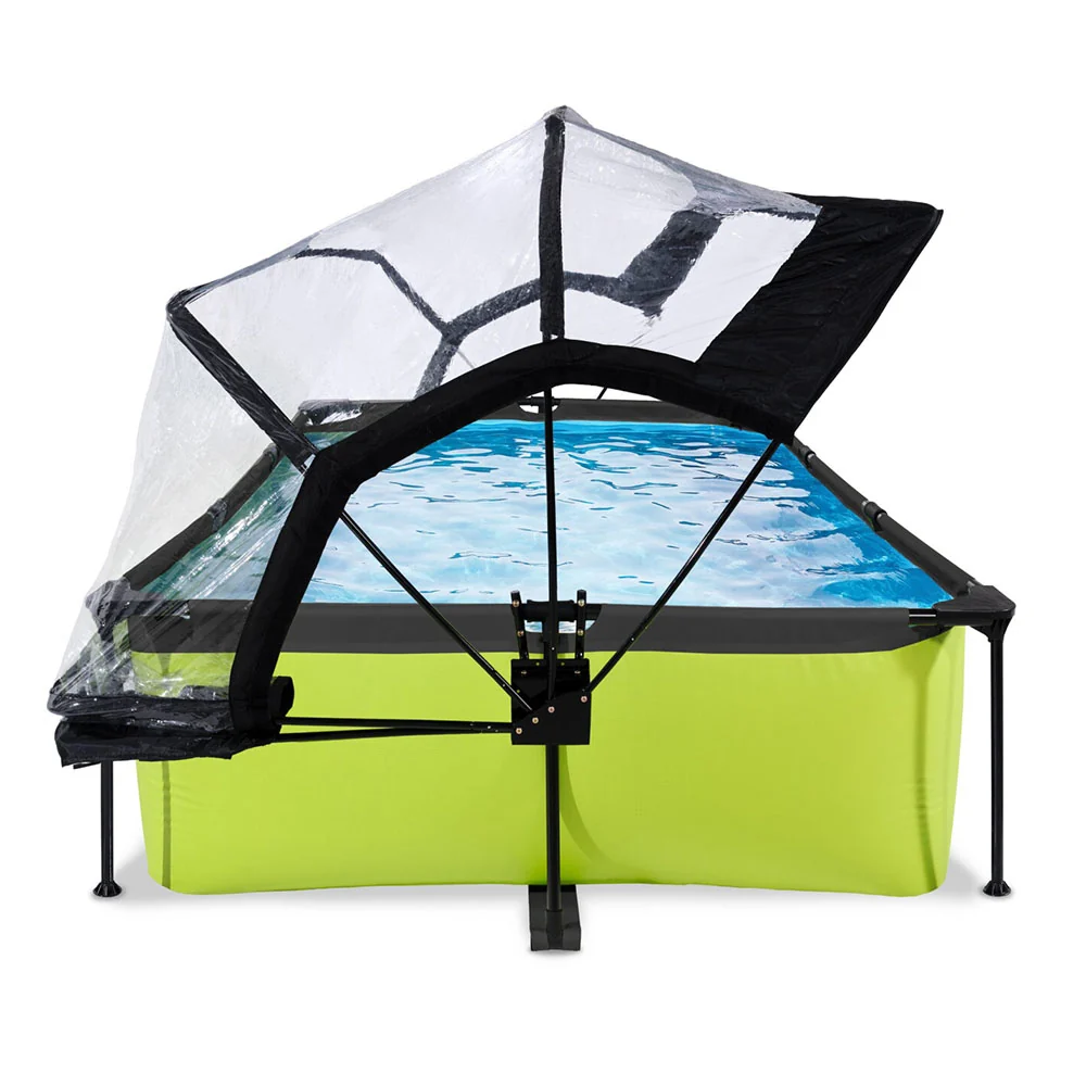 EXIT Lime pool 220x150x65 filter pump and cover - mosgroen