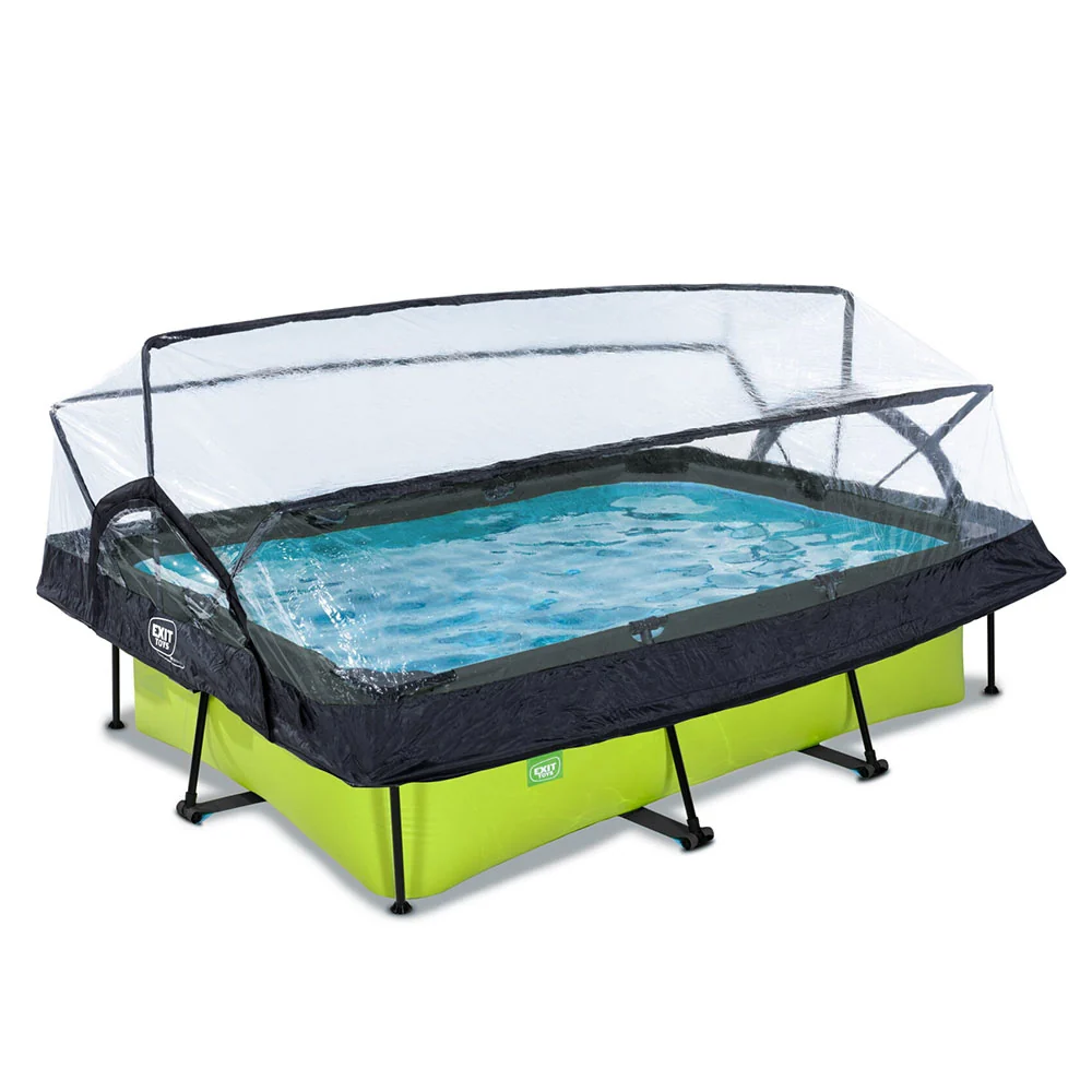 EXIT Lime pool 220x150x65 filter pump and cover - mosgroen