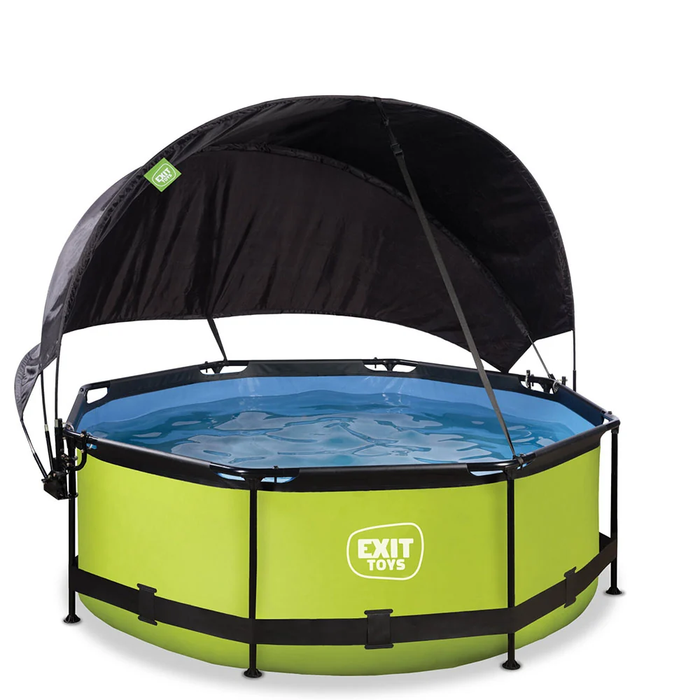 EXIT Lime pool 244x76 filter pump and awning - groen