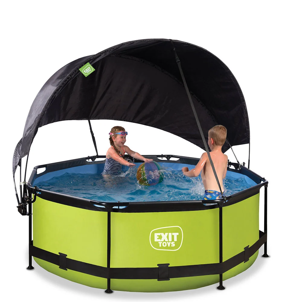 EXIT Lime pool 244x76 filter pump and awning - groen