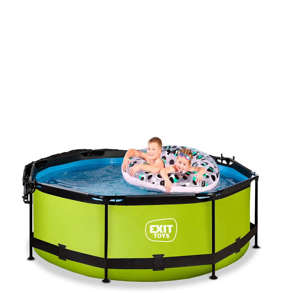 EXIT Lime pool 244x76 filter pump and awning - groen