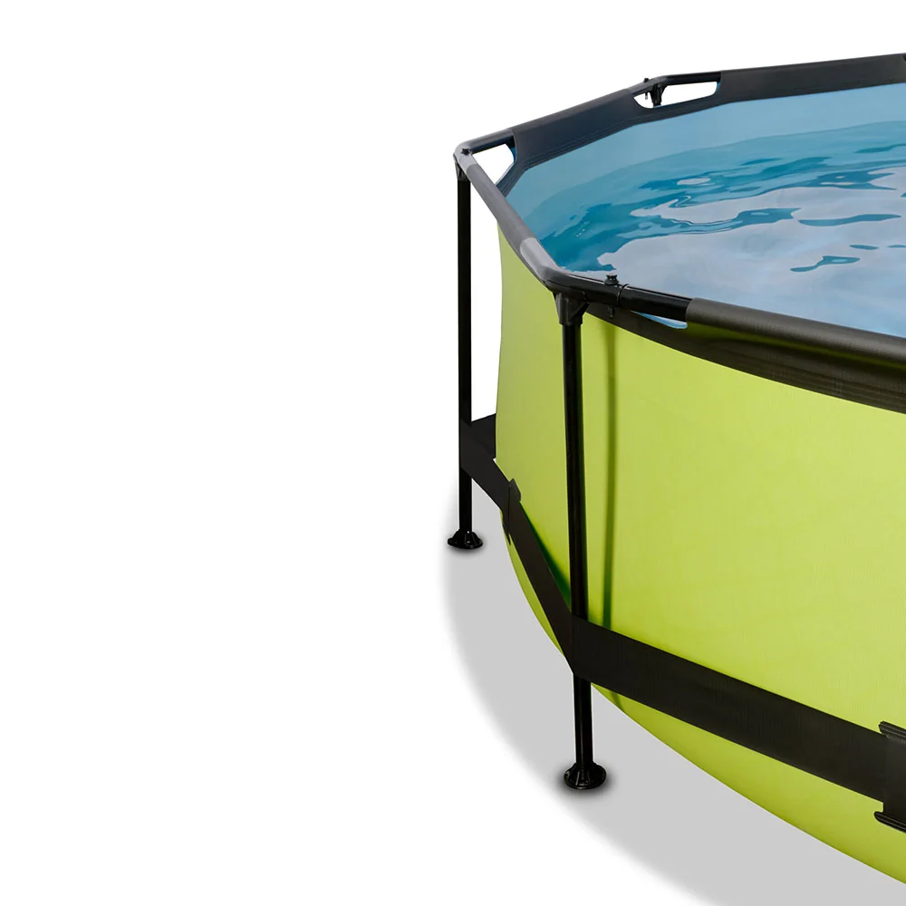 EXIT Lime pool 244x76 filter pump and awning - groen