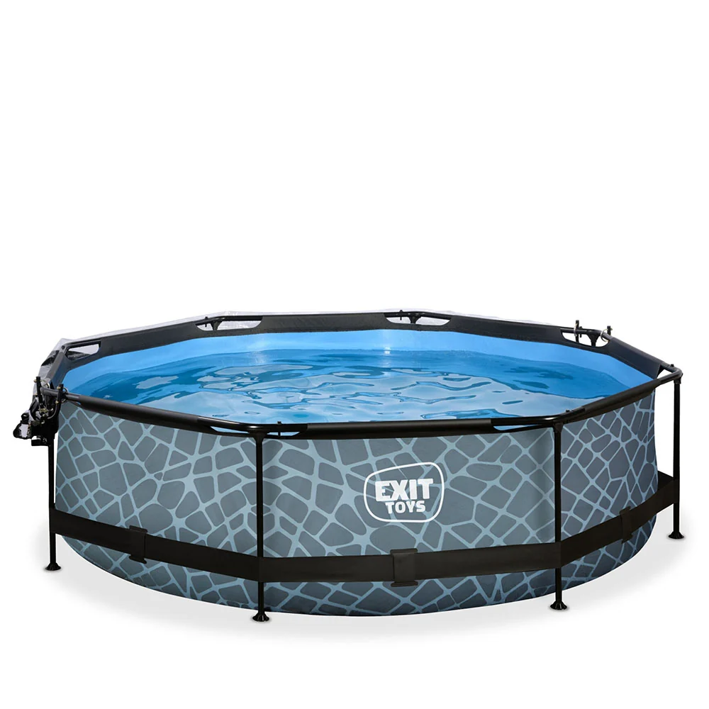 EXIT Stone Pool 305x76 Filter Pump and Dome - Grauw