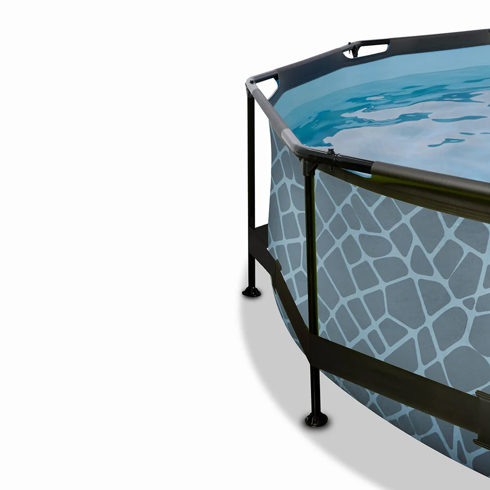 EXIT Stone Pool 305x76 Filter Pump and Dome - Grauw