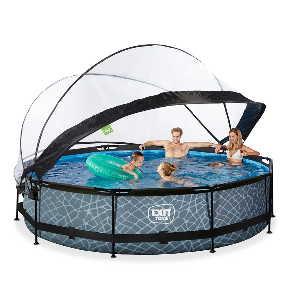 EXIT Stone pool 366x76 filter pump and dome - Asgrijs