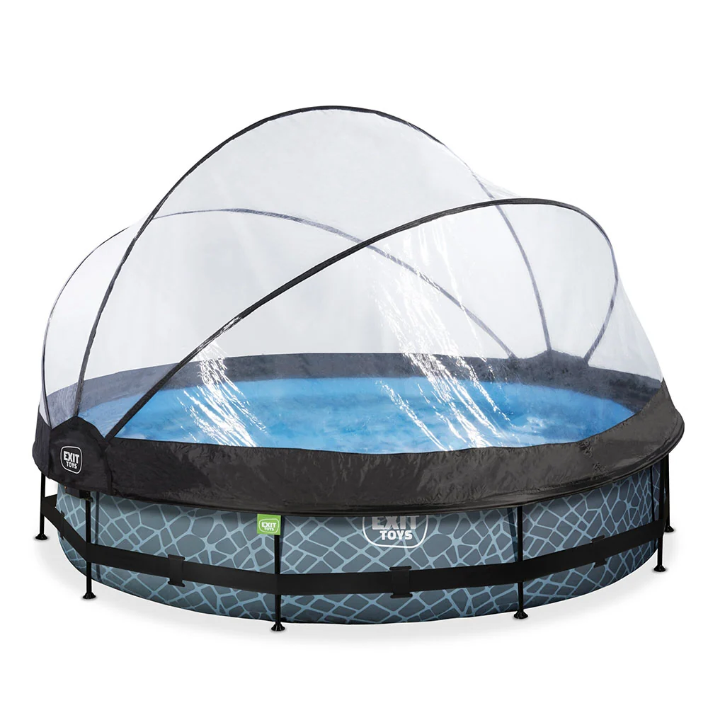 EXIT Stone pool 366x76 filter pump and dome - Asgrijs