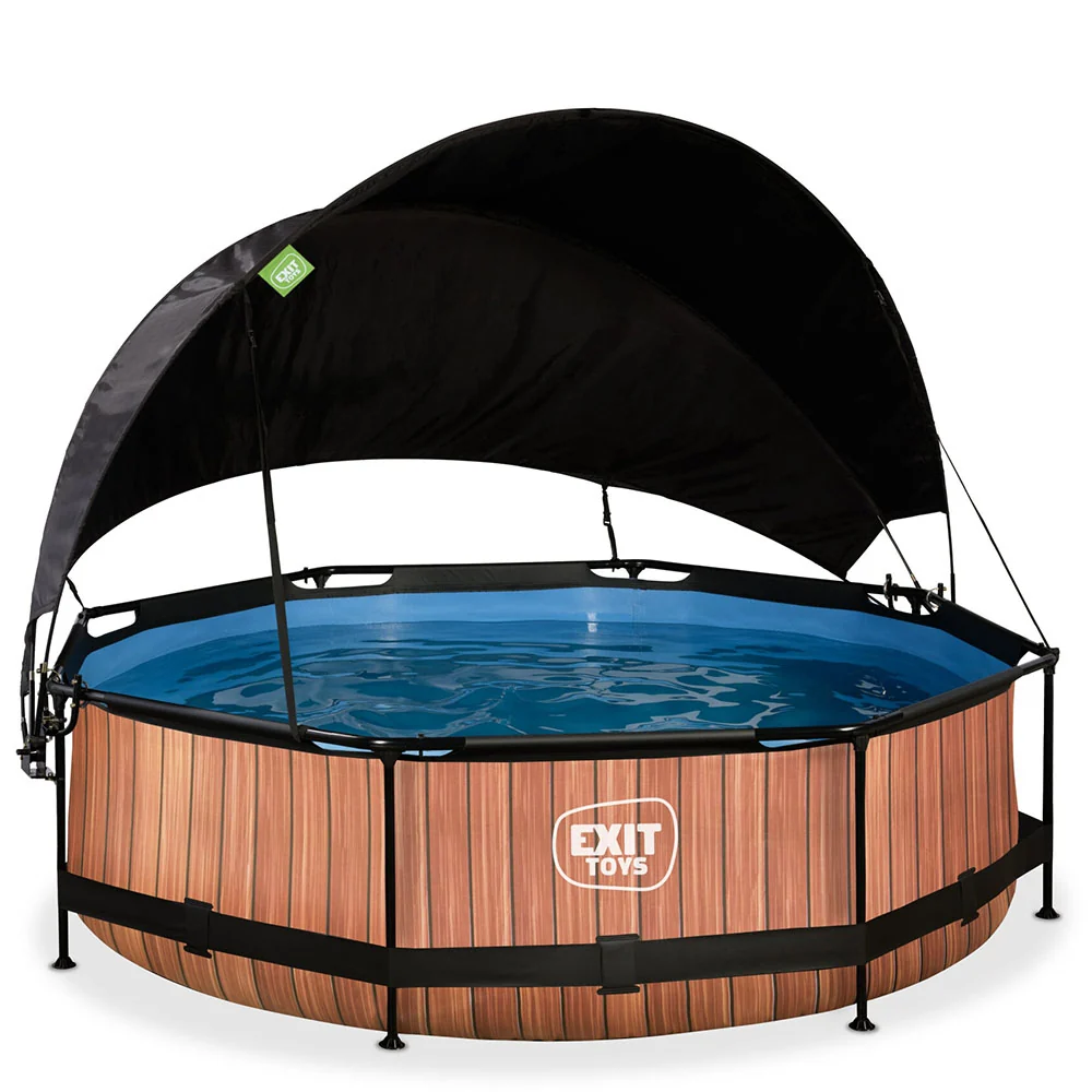 EXIT Wood 300x76 pool filter pump and awning - taupe