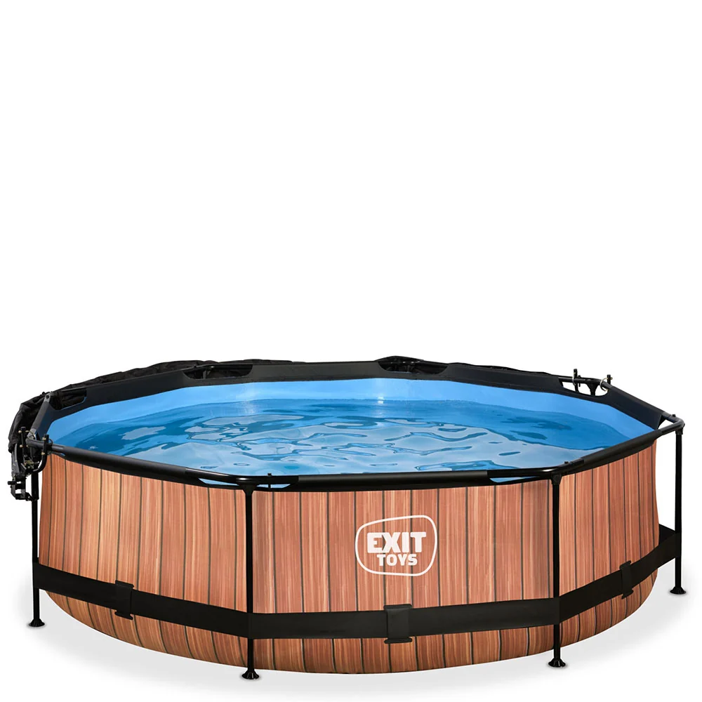 EXIT Wood 300x76 pool filter pump and awning - taupe