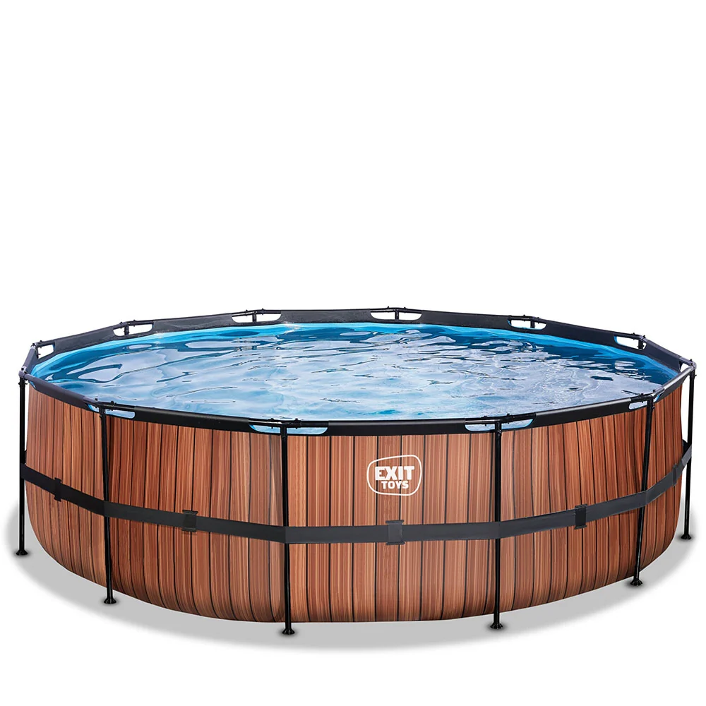 EXIT Wood pool 488x122 sand filter and ladder - taupe