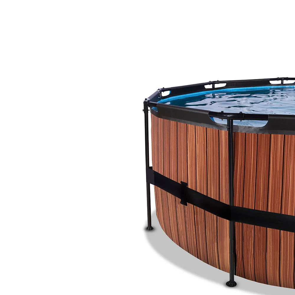 EXIT Wood pool 488x122 sand filter and ladder - taupe