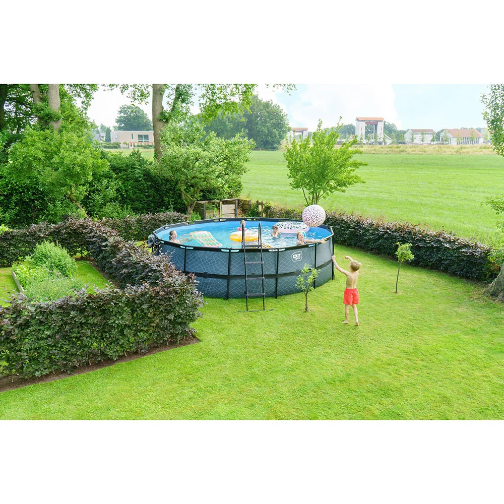 EXIT Wood pool 488x122 sand filter and ladder - taupe