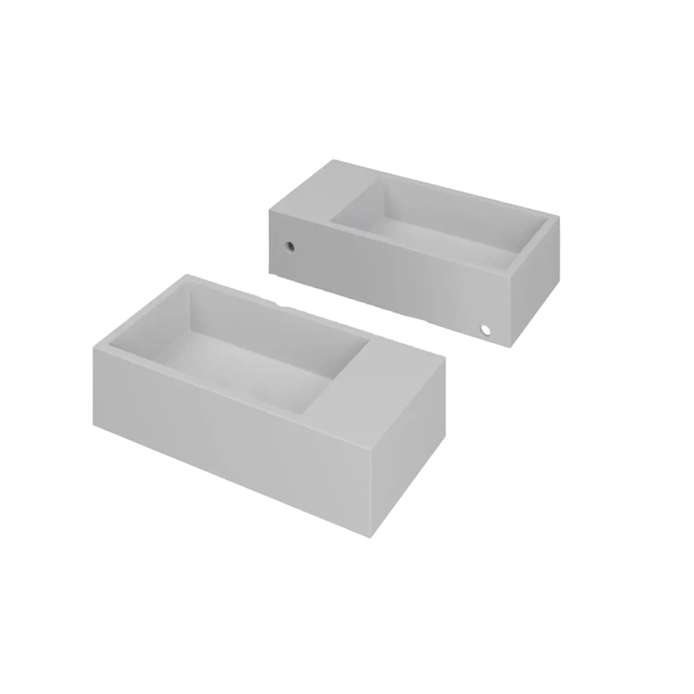 INK | Versus | Fontein | 36x18x9cm | Wasbak links | Met 0 kraangaten | Polystone Witmat