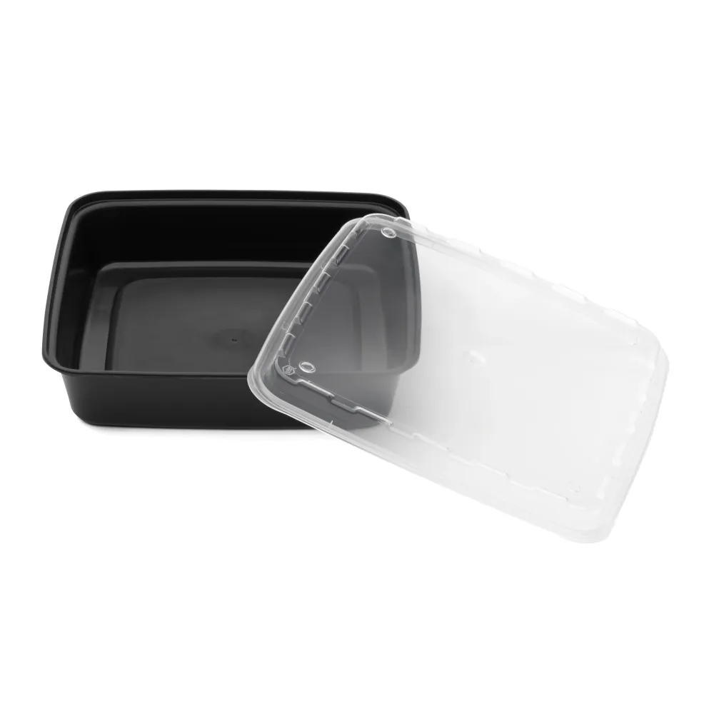 Cubeware Square 48 oz. Container Lid Black Vented Lid-100 Set-1/Case Cube Packaging
