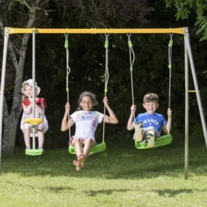 Metalen schommelset voor 4 kinderen – 1,90 m met duozit en 2 schommels