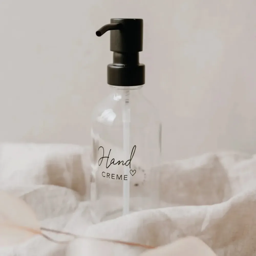 Navulbare handcrème dispenser van glas Eulenschnitt