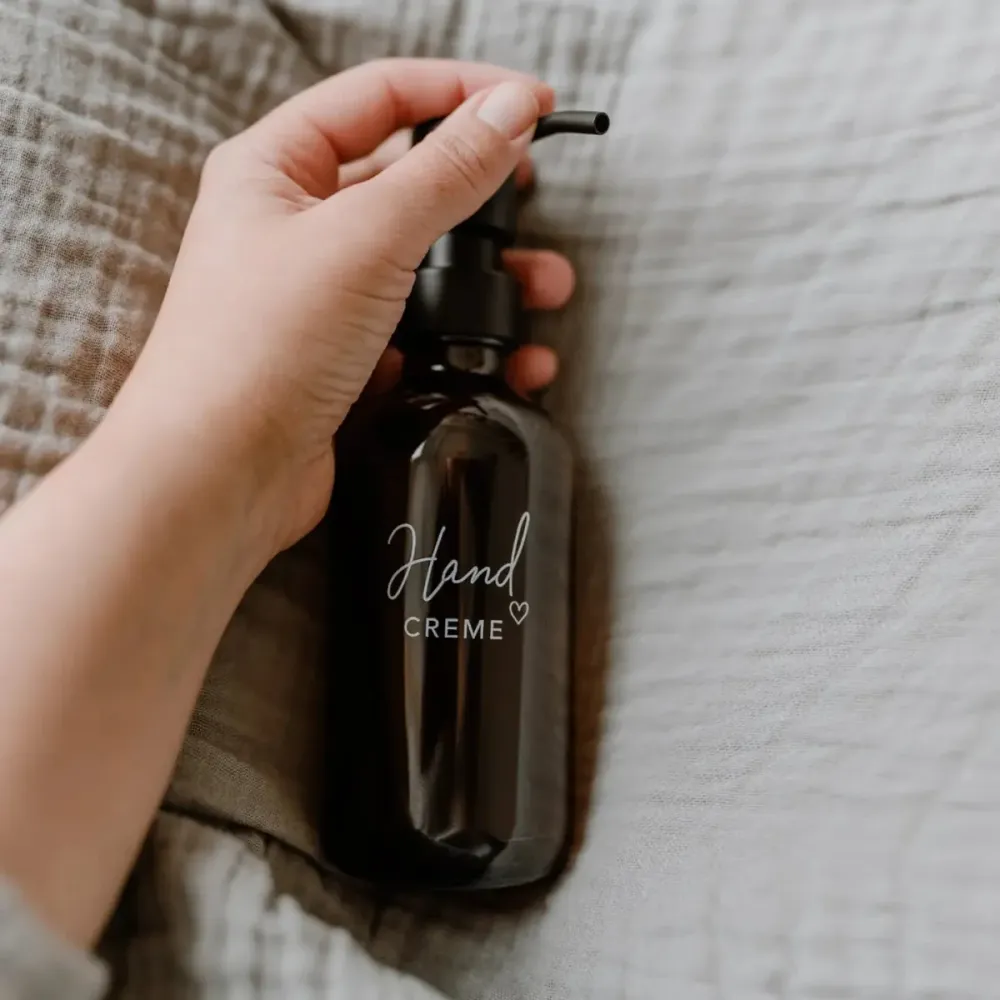 Navulbare handcrème dispenser van glas Eulenschnitt