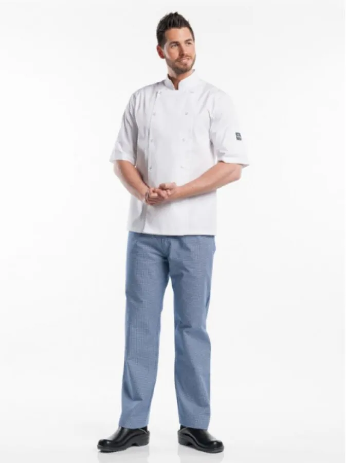 Professioneel Grill Chaud Devant chef koksbuis - Hilton Poco korte mouw - straight fit - wit - maat L