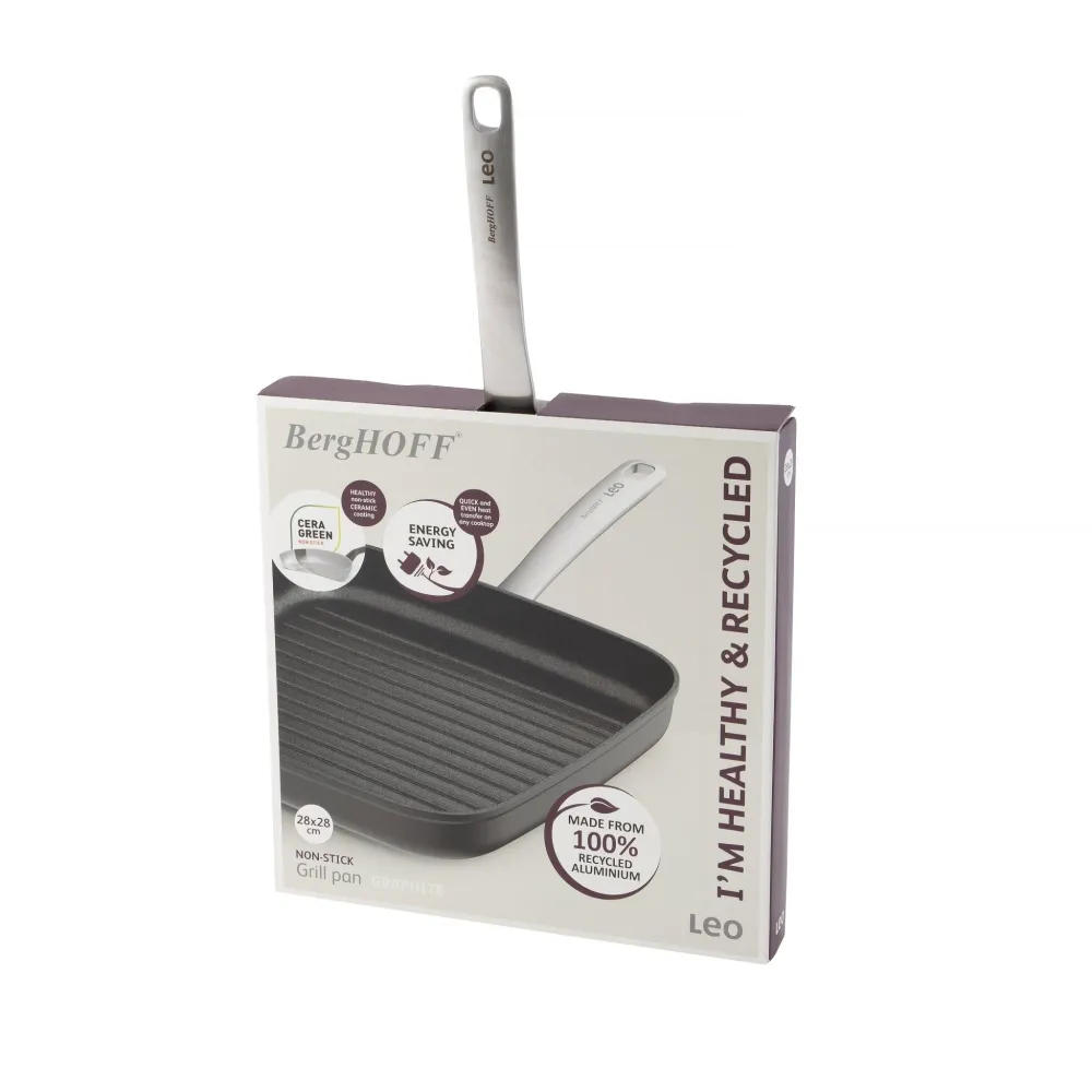 LEO Grillpan antikleef Graphite - Ø 28cm