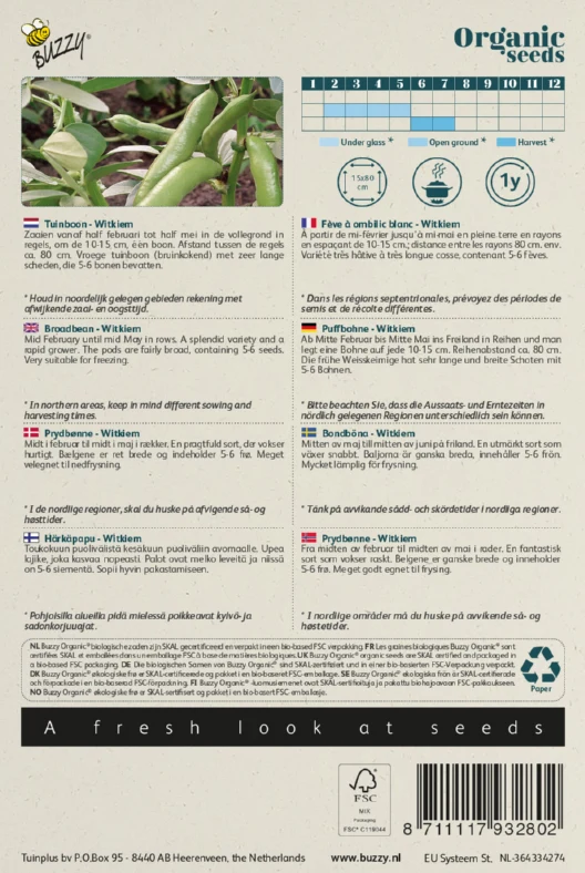 Tuinbonen Witkiem Buzzy Organic