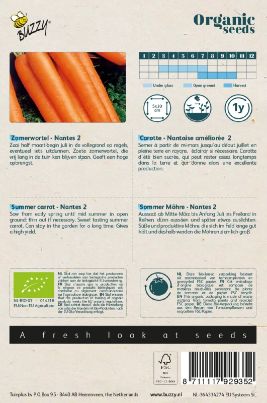 Zomerwortelen Buzzy Organic