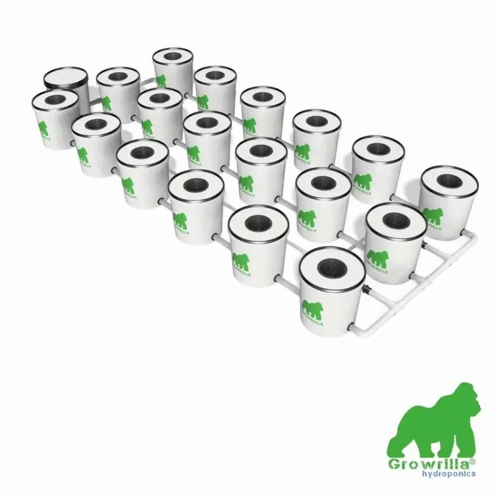 Growrilla RDWC 2.0 – 18 Potten Professioneel Hydroponisch RDWC Watercultuur Systeem voor Grote Indoor Kweekopstellingen