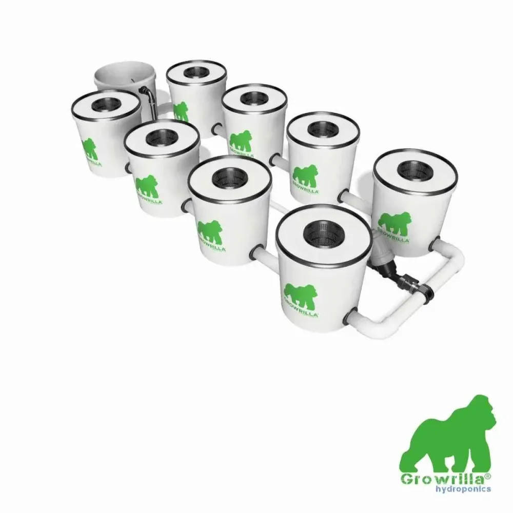 Growrilla RDWC PRO 8-Potten Hydroponisch Kweeksysteem – Professioneel Recirculerend DWC Systeem voor Binnenkweek