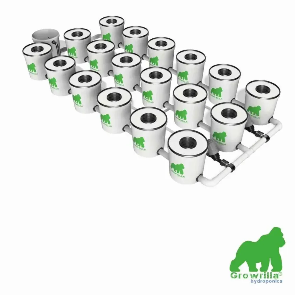 Growrilla RDWC PRO 18 Potten Hydroponisch Kweeksysteem – Professioneel Recirculerend RDWC Systeem met Automatisch Waterbeheer