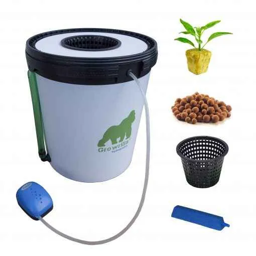 Growrilla RDWC Single Bucket DWC Systeem – Hydroponische Kweekemmer voor Binnenkweek met Zuurstofrijke Wortelzone