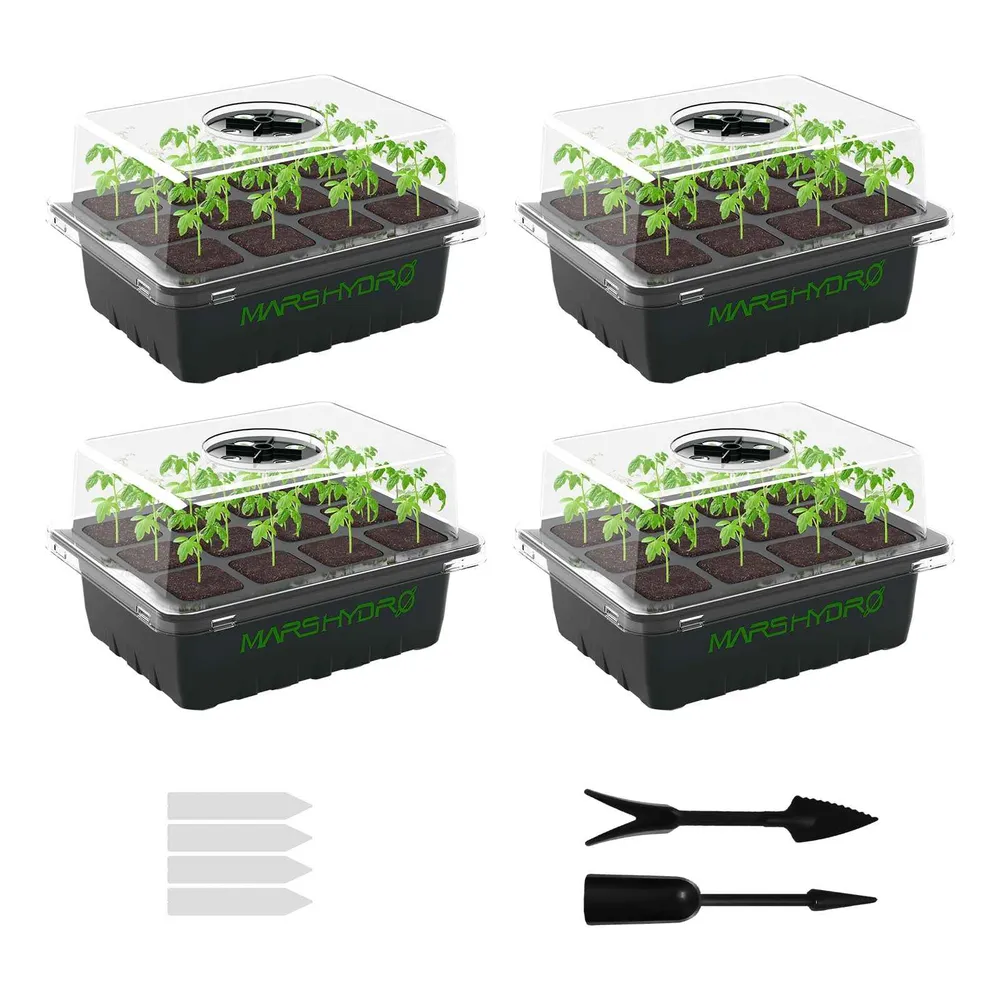 Mars Hydro Zaaibakjes 4-Pack – Professionele Ontkiemingstrays met Koepel voor Zaden & Stekken Binnenkweek