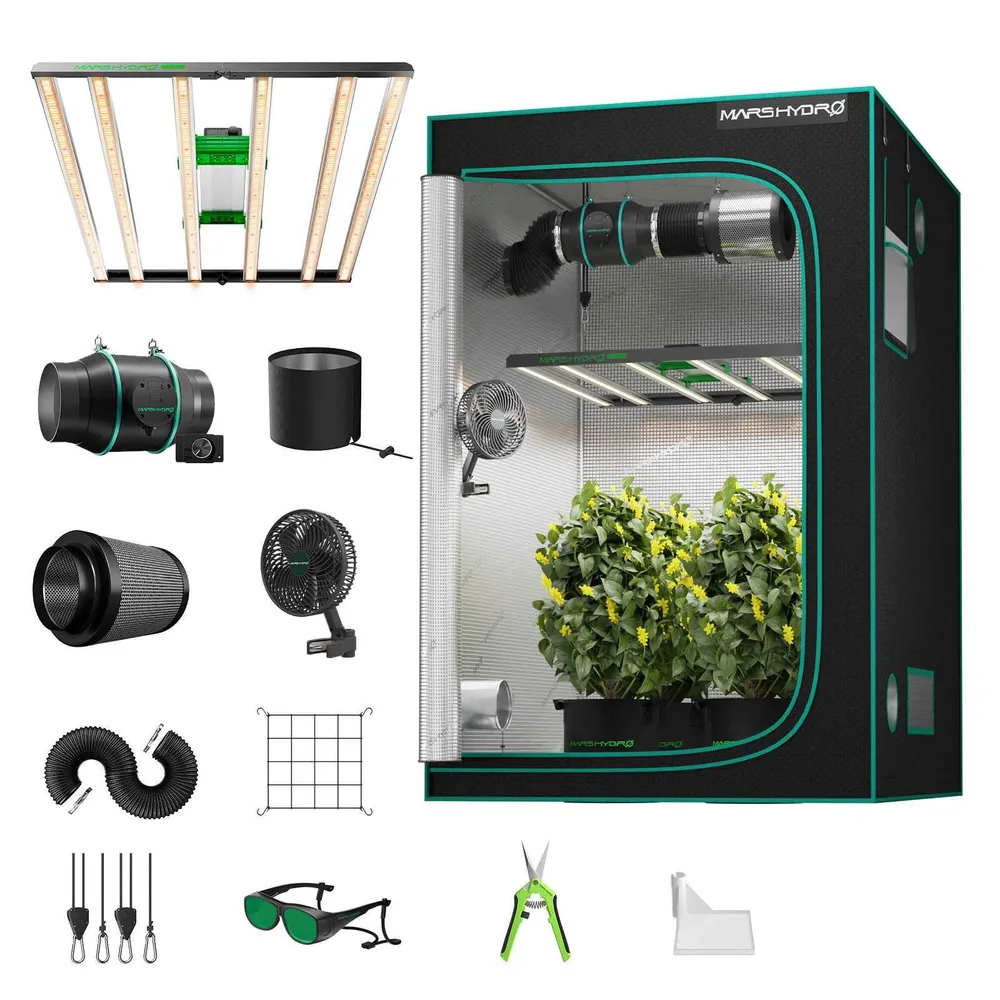 Mars Hydro FC-E4800 480W Full Spectrum LED Complete Kweektent Kit – 120×120×200 cm Professionele Grow Set