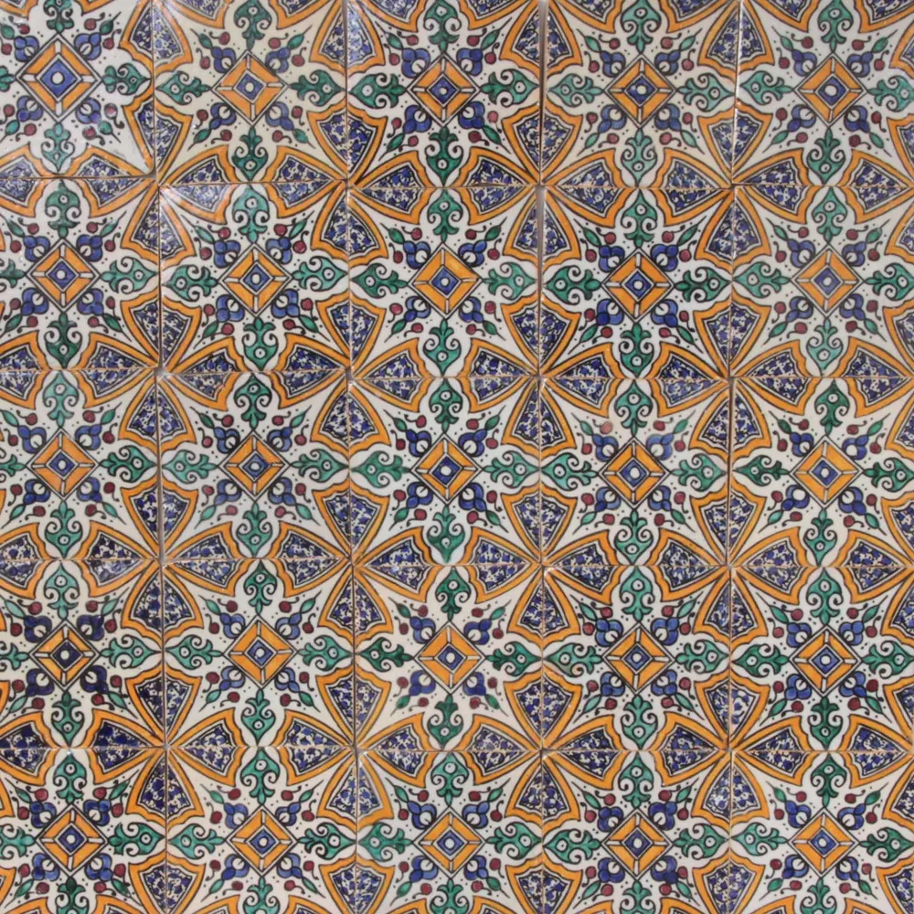 Handbeschilderde tegel – Marrakech-versiering