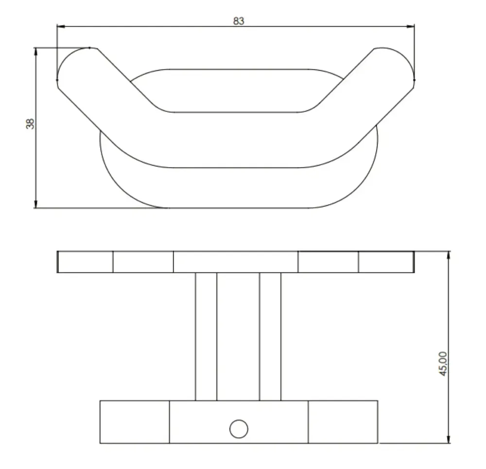 Muurhaak dubbel Chroom SaniSupreme 8,3 cm