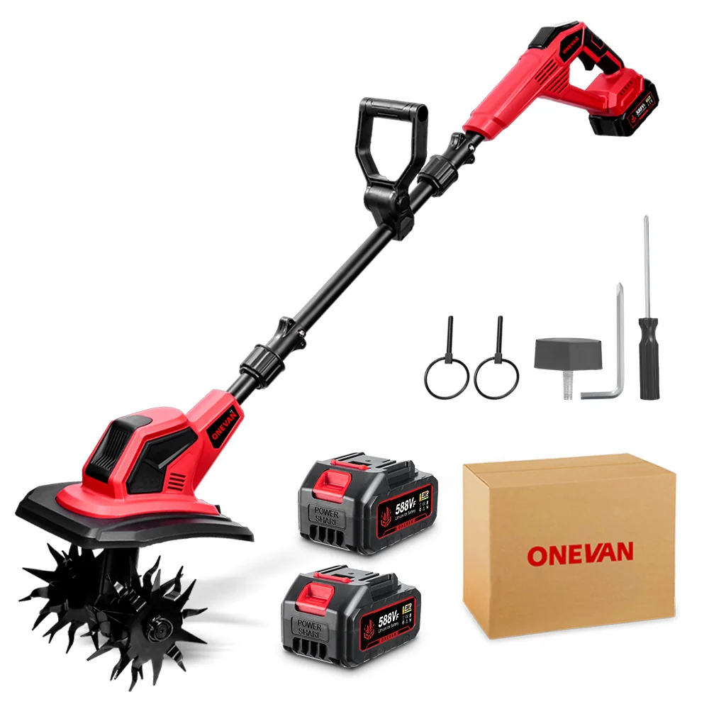 RVS Tuingereedschap ONEVAN 18V Mobiel Mini Tiller – 17cm Depth, Anti-Tangle Blades | Makita 18V Battery