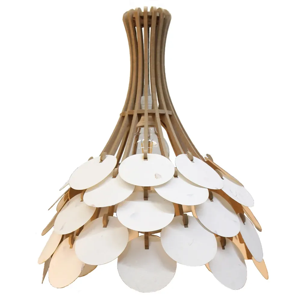 Hanglamp Fragile - hout en papier - D 36 cm RIF