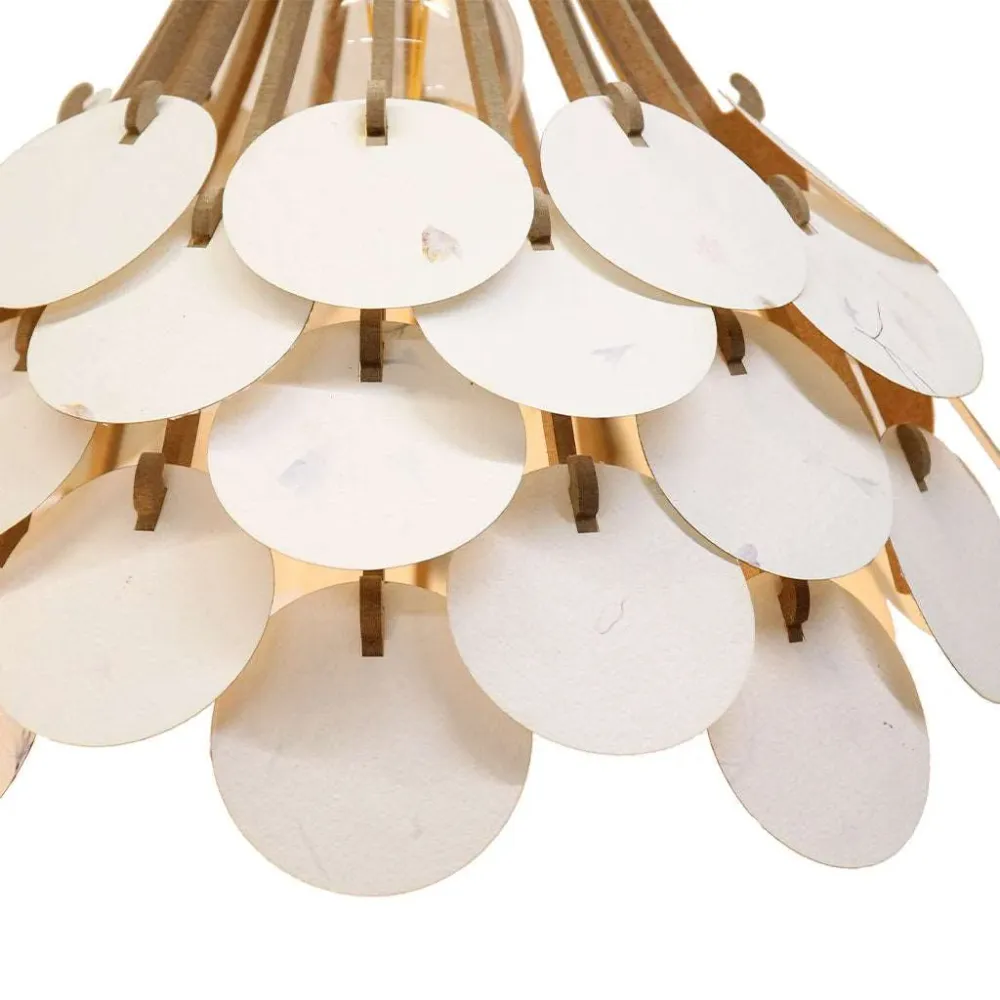 Hanglamp Fragile - hout en papier - D 36 cm RIF