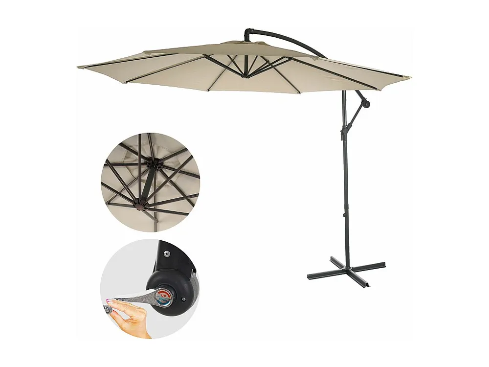 Kantelbare zweefparasol Terni, crème zonder voet MCW