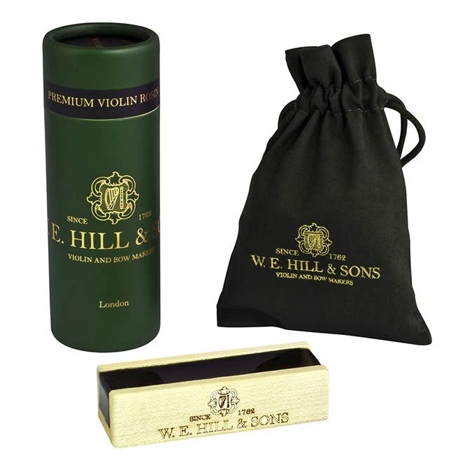 W.E. Hill & Sons H-2065 Premium hars voor viool - donker - massief esdoornhouten houder, met beschermhoes