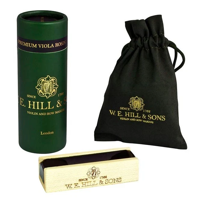 W.E. Hill & Sons H-2066 Premium hars voor altviool - donker - massief esdoornhouten houder, met beschermhoes