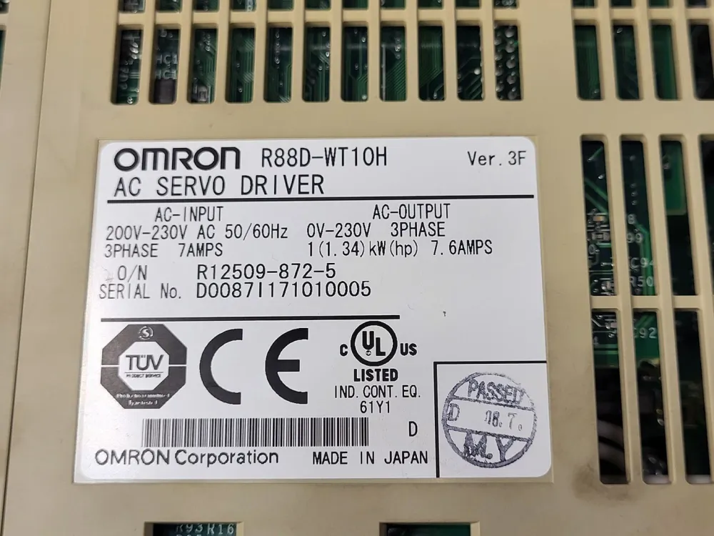 1.34 hp, 3 Ph AC Servo Driver R88D-WT10H
