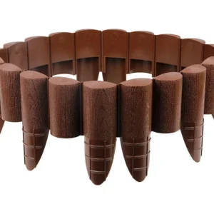 Cellfast Eco Bruin Tuingazon Rand Palisade Kunststof met Houten Structuur Makkelijk Opbergen