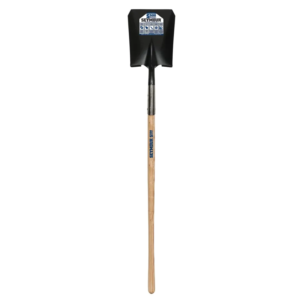 Ergonomische Hark Seymour 49345 14 Ga. #2 Square Point Closed Back Shovel w/ 48 . Hardwood Handle