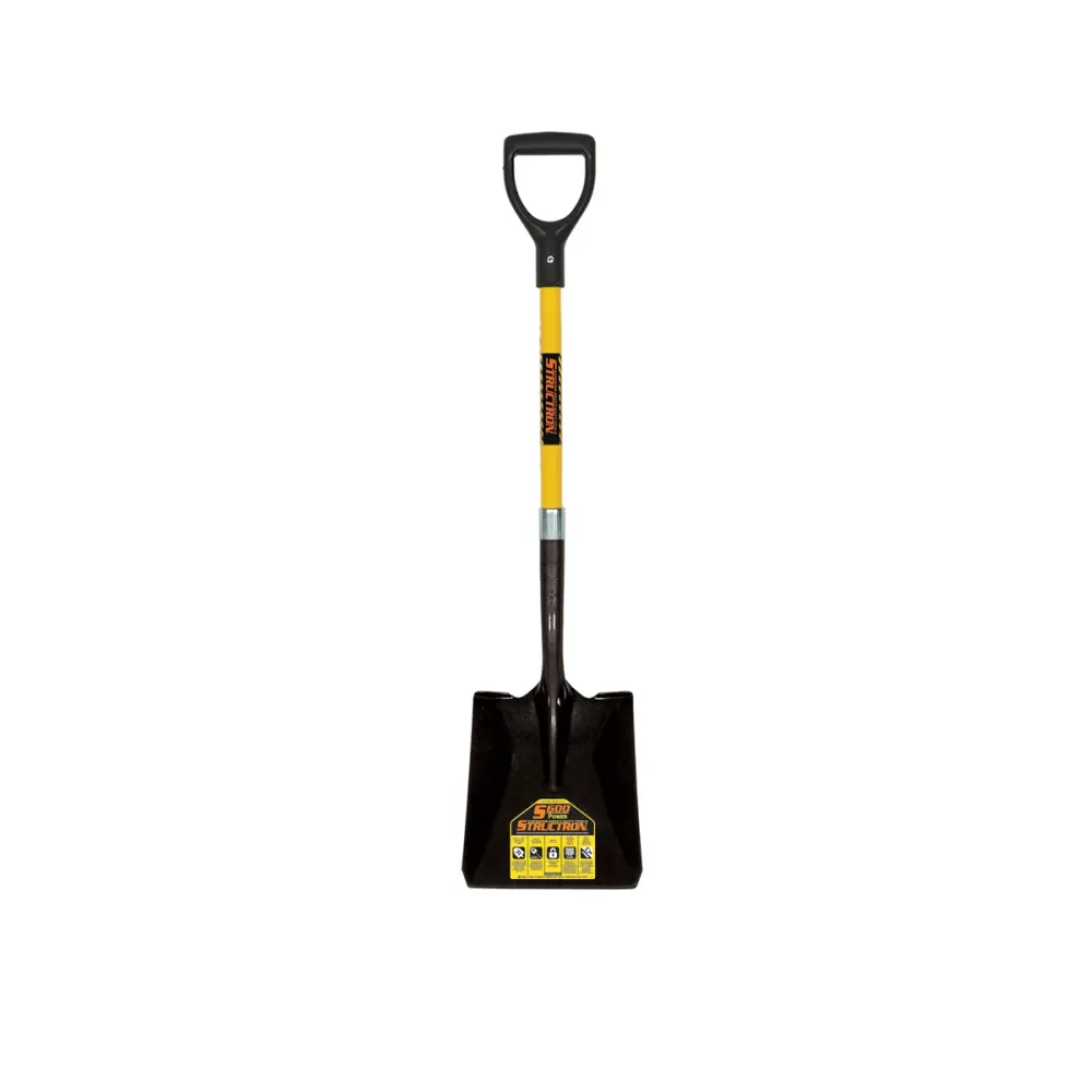 Seymour 49563 14 Ga. #2 Square Point, Front Turn Step Shovel, 29" Yellow Sterk glasmateriaal Handle, D-Grip