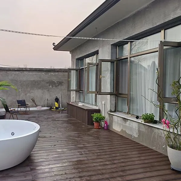Grote Rectangular Wood Deck/Patio Flooring Tiles Interlocking Outdoor Flooring